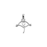 Manta Ray Minimal One Line Sterling Silver Pendant TPD6369